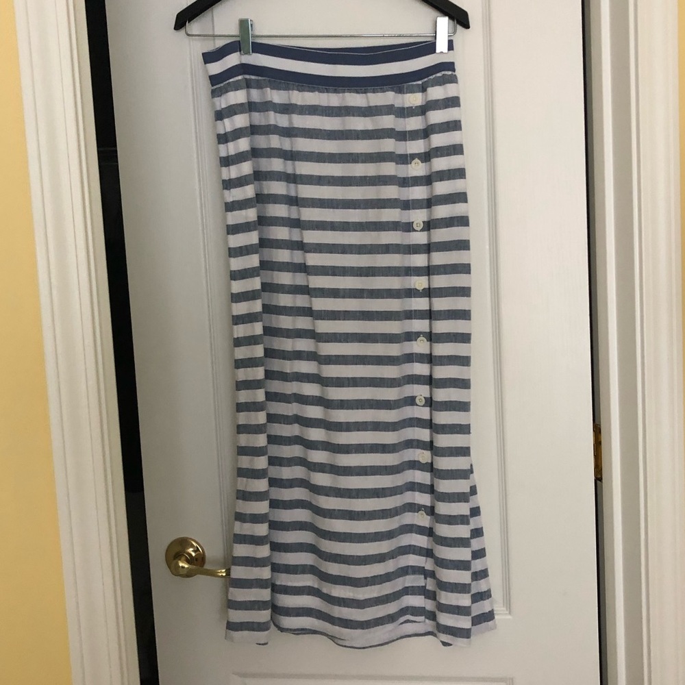 J Jill Linen Striped Maxi Skirt